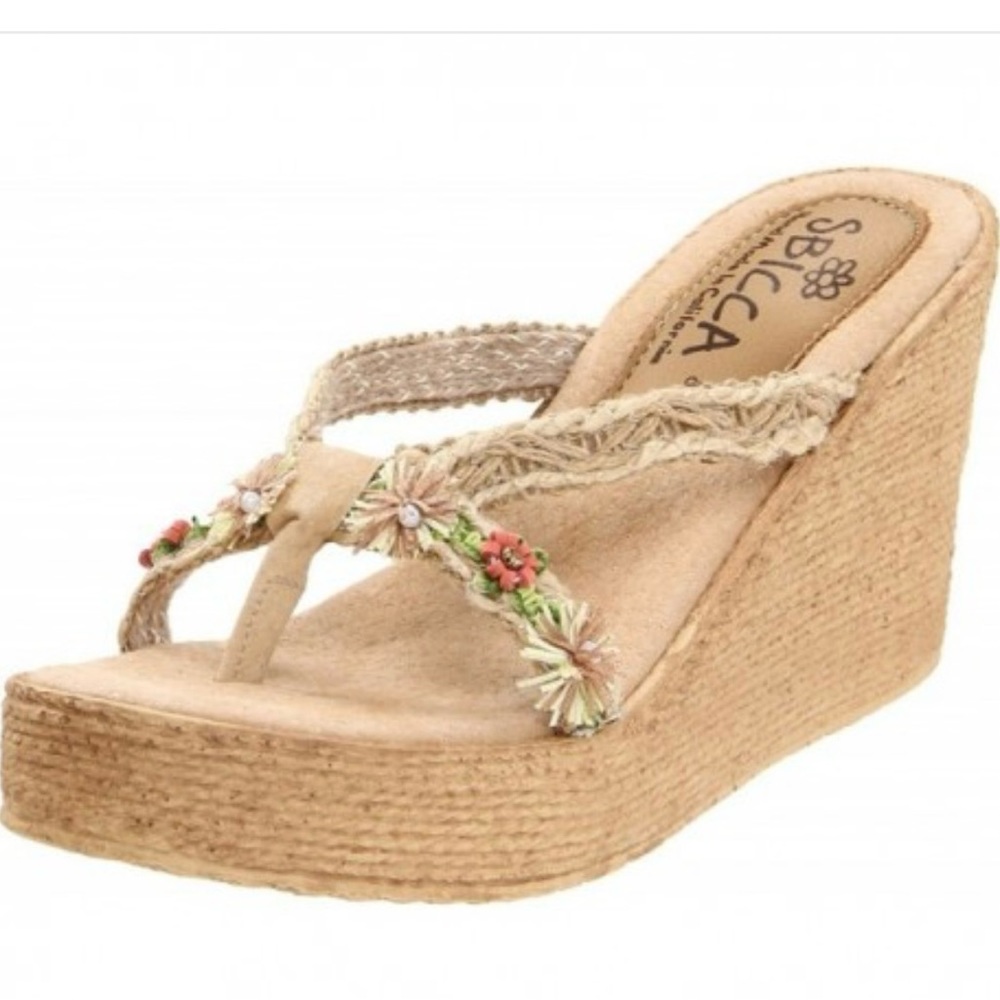 Women’s Natural Sbicca Vine Wedge Sandal Size 6